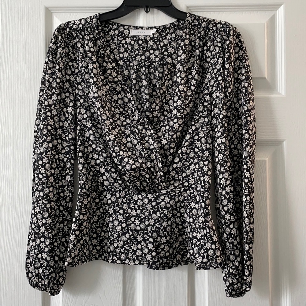 Lush + Floral + Puff Sleeve Blouse